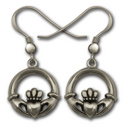 Claddagh Earrings in Sterling Silver