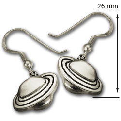 Silver Planet Saturn Earrings