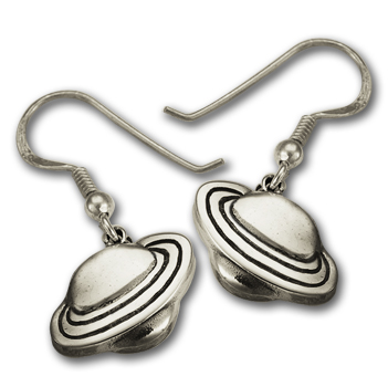 Silver Planet Saturn Earrings