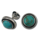 Turquoise Stud Earrings in Sterling Silver