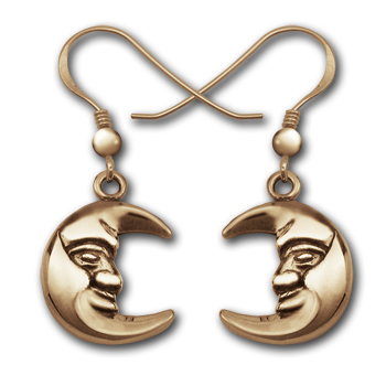 Moon Earrings in 14K Gold