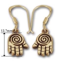 Spiral Hand Earrings in 14k gold
