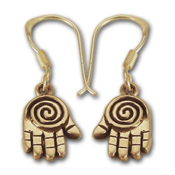 Spiral Hand Earrings in 14k gold