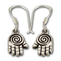 Spiral Hand Earrings in Sterling Silver