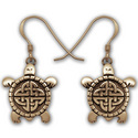 Celtic Turtle Earrings in Gold