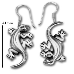Gecko Earrings in Sterling Silver