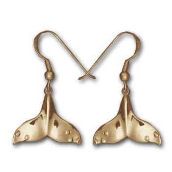 Whale Tail Earrings in 14k Gold