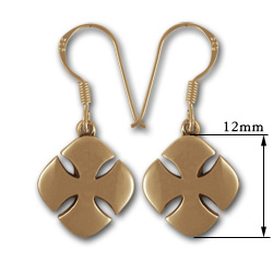 Crusaders Cross Earrings in 14k Gold