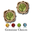 Gemstone Stud Earrings in 14K Gold