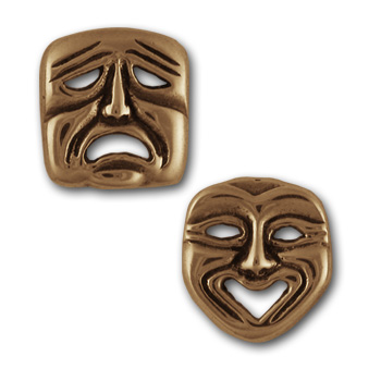 Comedy Tragedy Studs in 14k Gold