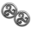 Triskele Stud Earrings in Sterling Silver