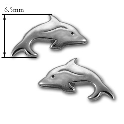 Dolphin Stud Earrings in Sterling Silver