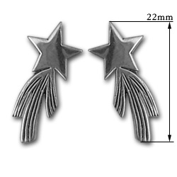 Shooting Star Earrings in Sterling Silver