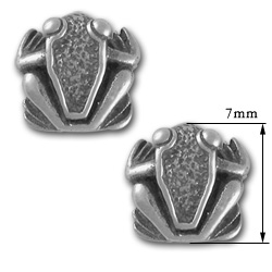 Frog Stud Earrings in Sterling Silver