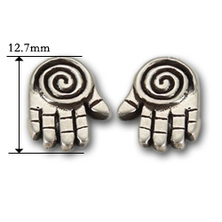 Spiral Hand Stud Earrings in Sterling Silver