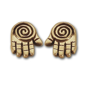 Spiral Hand Stud Earrings in 14k gold