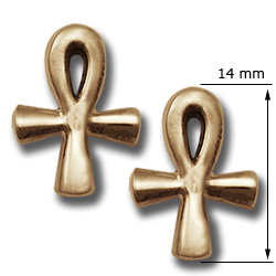 Ankh Stud Earrings in 14k Gold
