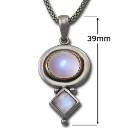 Moonstone Pendant in Silver & Gold