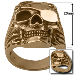 Pirate Skull Ring in 14k Gold