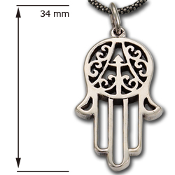 Hand of Fatima Pendant in Sterling Silver