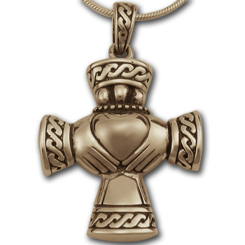 Claddagh Cross in 14k Yellow Gold