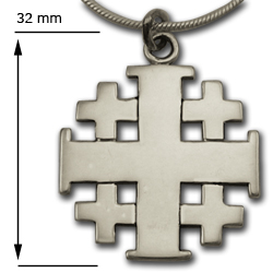 Jerusalem Cross Pendant in Sterling Silver