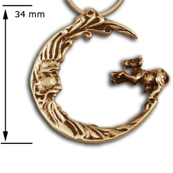 Cow jumping the Moon Pendant in 14k Gold