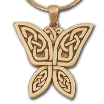 Celtic Butterfly Pendant in 14K Gold