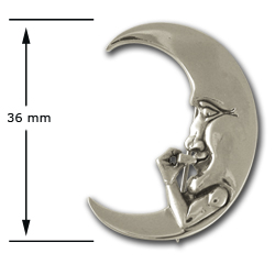 Harmonica Moon Pin in Sterling Silver
