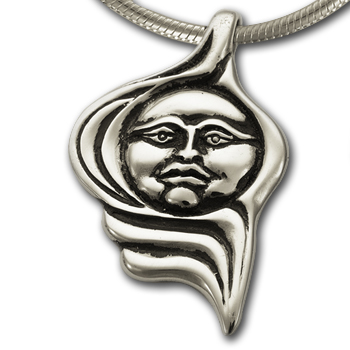 Moonface Pendant in Sterling Silver