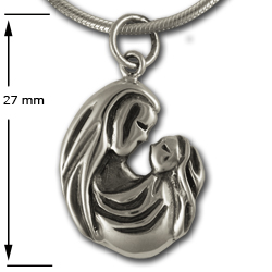 Mother & Child Pendant in Sterling Silver