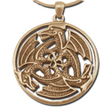 Dragon Pendant Celtic Triskele in 14k Gold