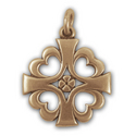 Knight Templar Cross Pendant in 14k Gold