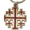 Crusader Cross Pendant in 14K w/ Enamel