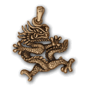 Chinese Dragon Pendant in 14k Gold