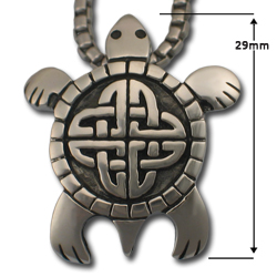 Celtic Turtle Pendant in Sterling Silver