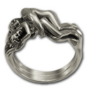 Tantric Lovers' Ring in Sterling Silver