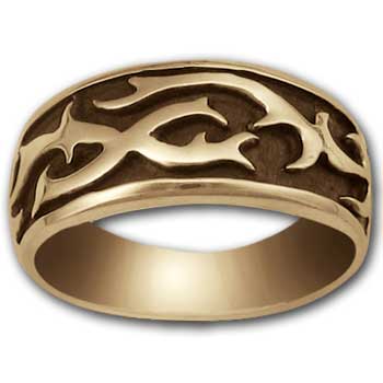Tattoo Ring in 14K Gold