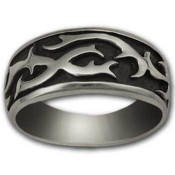 Tattoo Ring in Sterling Silver