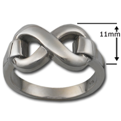 Classic Infinity Ring (Lg) in Sterling Silver