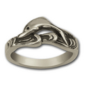 Surfing Dolphin Ring in Sterling Silver