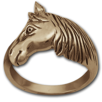 Horse in Profile Ring in 14k Gold
