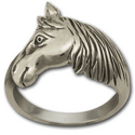 Horse in Profile Ring in Sterling Silver