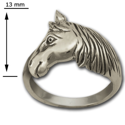 Horse in Profile Ring in Sterling Silver