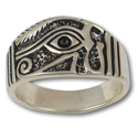 Eye of Horus Ring (Lg) in Sterling Silver
