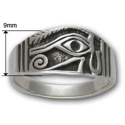 Eye of Horus Ring (Sm) in Sterling Silver