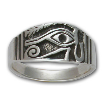 Eye of Horus Ring (Sm) in Sterling Silver
