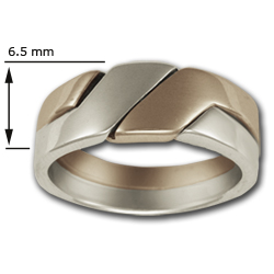 Puzzle Ring (Sm) in Silver & Gold