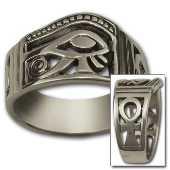 Eye of Horus Ring in Sterling Silver