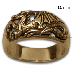 "Profile" Dragon Ring in 14k Gold